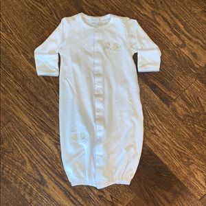 Two ways embroidered ducky sleep gown onesie